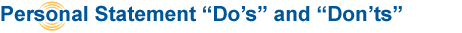 Personal Statement Dos and Donts
